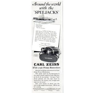 1924 Carl Zeiss Speejacks Wide Angle Binoculars Vintage Print Ad Wall Art Photo